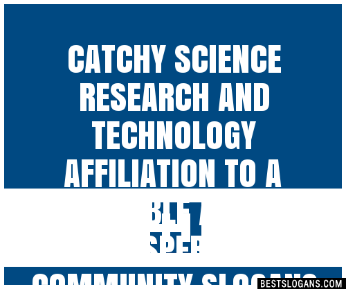 Catchy Science Research And Technology Affiliation To A Stable And