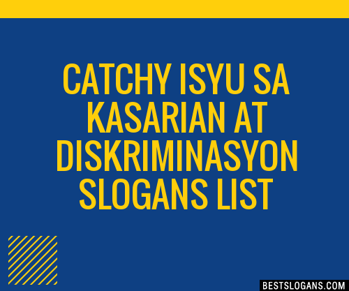 40 Catchy Isyu Sa Kasarian At Diskriminasyon Slogans List Phrases 66040