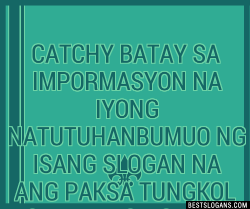 Catchy Tungkol Sa Kampanya Mapangalagaan Ang Ating Mga Anyong Tubig